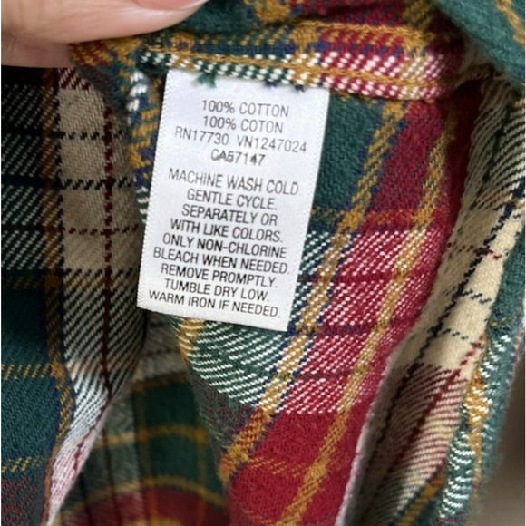 Merona Flannel Shirt Shacket Elbow Patches Red Plaid Western Holiday Size Large - Picture 10 of 11